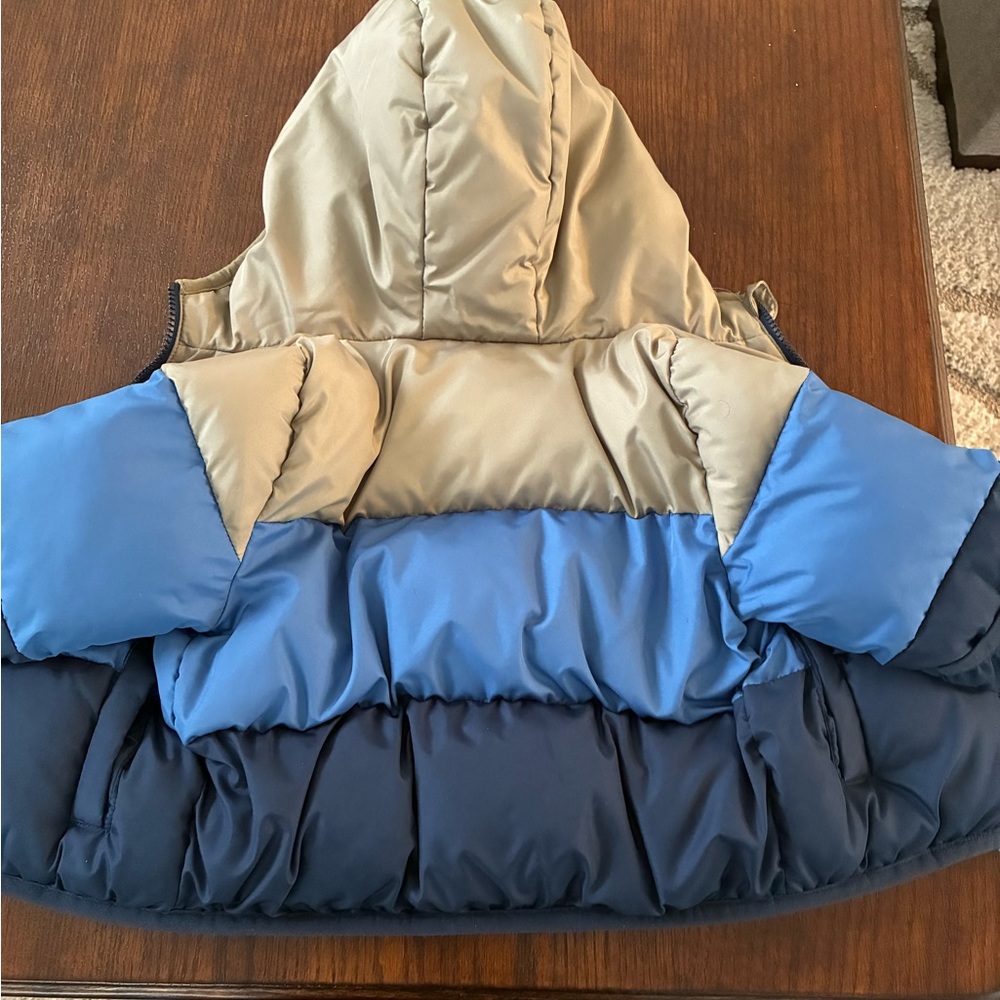 Swiss Tech Kids Two-Tone Blue and Tan Puffer Jacket